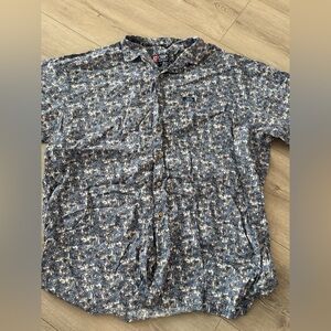 Ralph Lauren Chaps Palm Print Collard Shirt